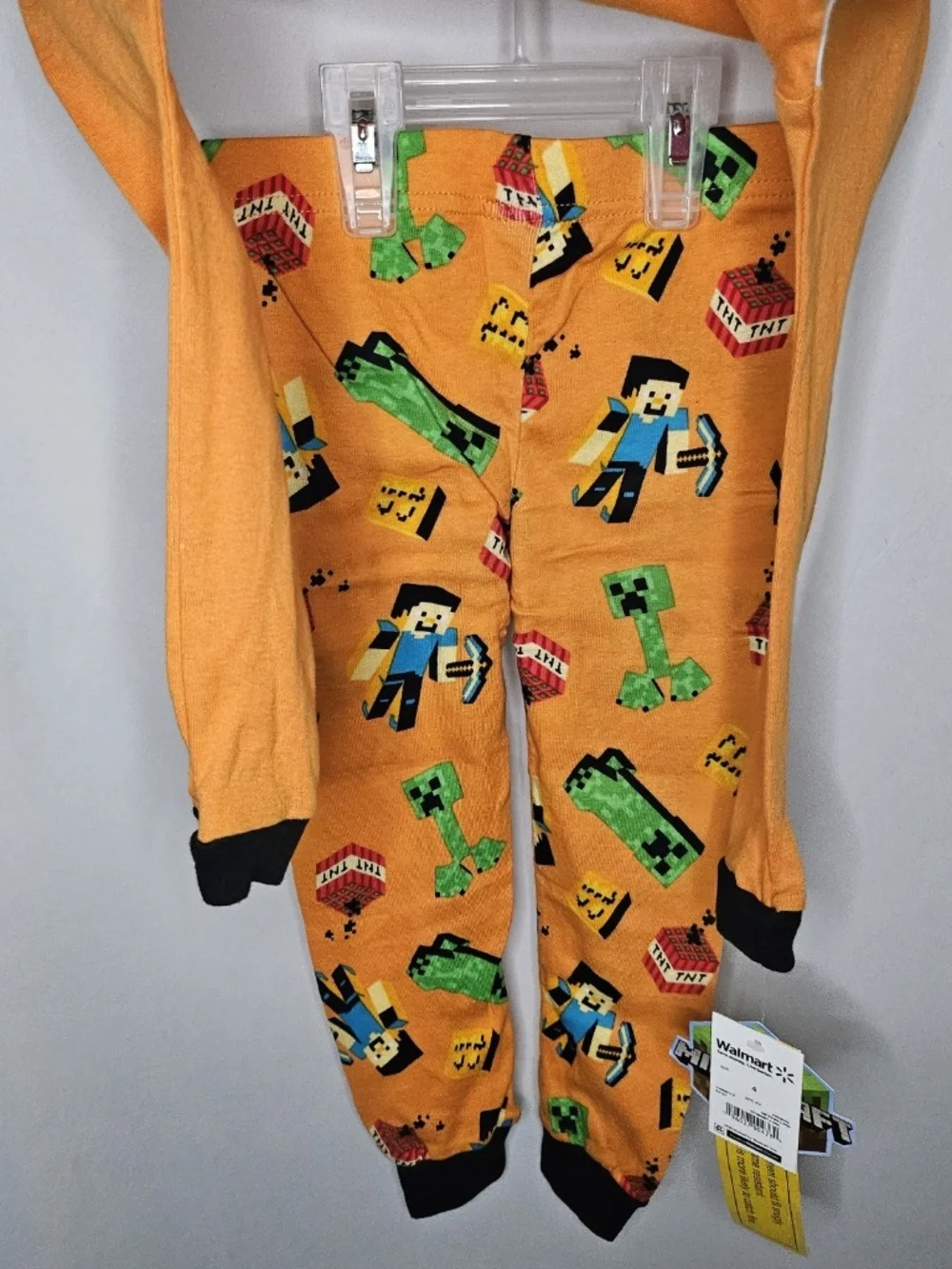 New Boys Minecraft Halloween Trick Treat Steve Creeper 2 Piece Pajama Set Size 4